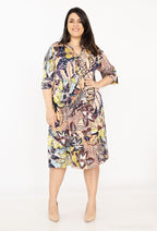 Plus Size Ruffled printed dress