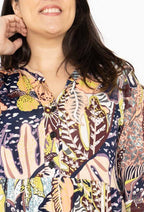 Plus Size Ruffled Printed Dress