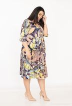 Plus Size Ruffled Printed Dress