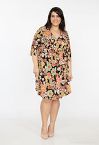 Plus Size Ruffled floral print dress