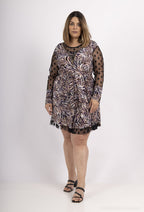 Plus Size Klänning med Plumeri Detaljer