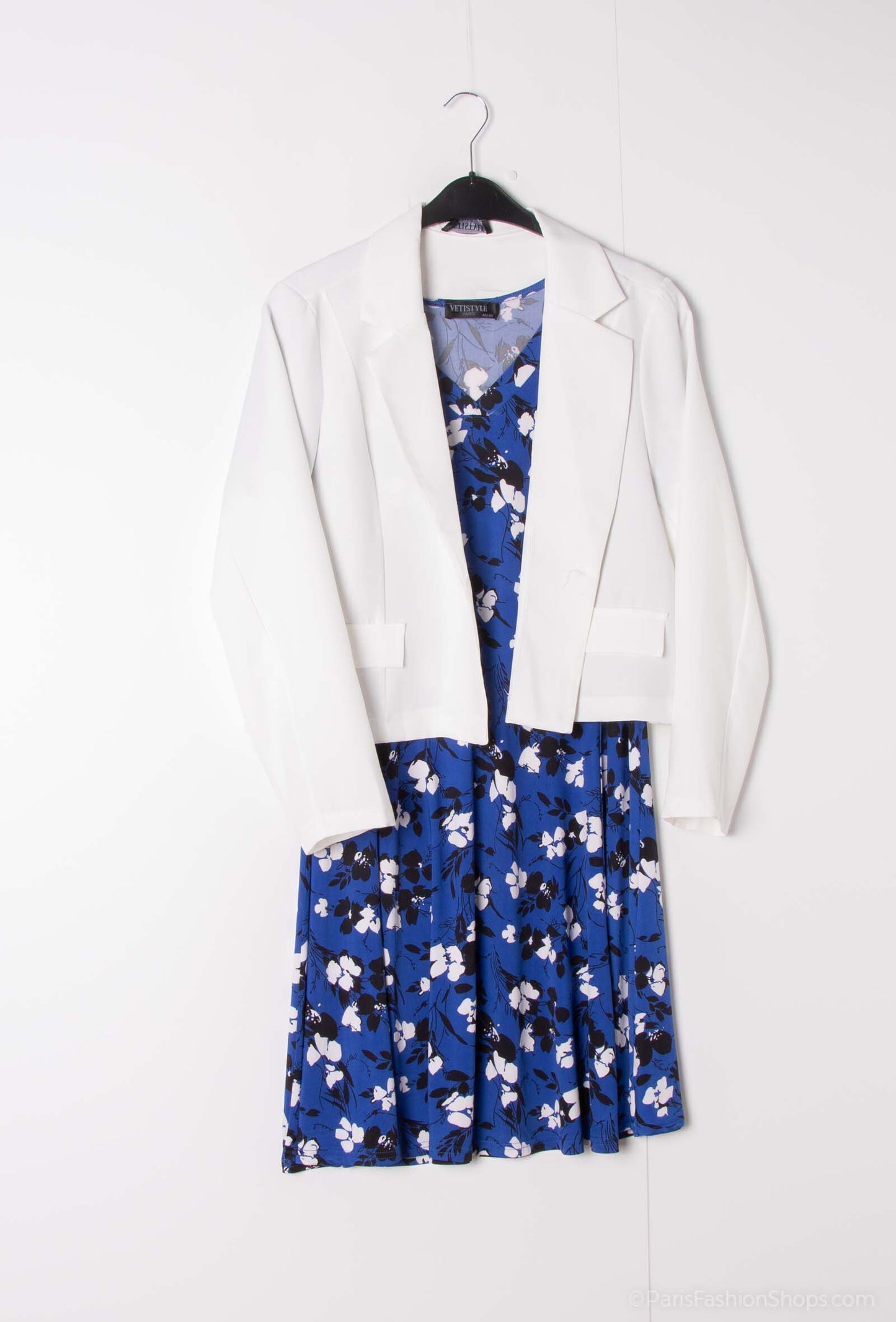 Plus Size Printed dress with jacket together