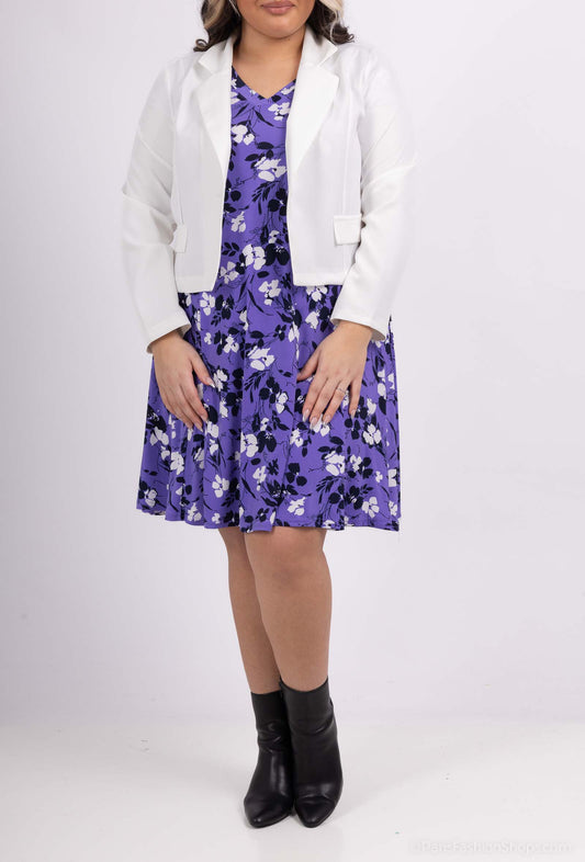 Plus Size Printed dress with jacket together