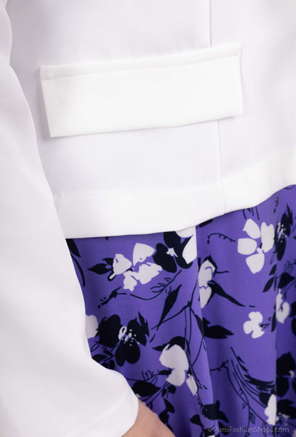 Plus Size Blommig Klänning med Jacka Set