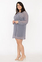 Plus Size Tvådelat Tryckt Klänning