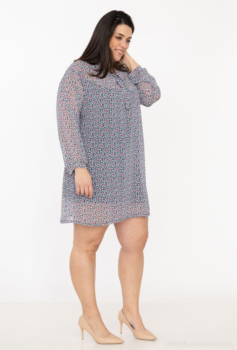 Plus Size Tvådelad Tryckt Klänning
