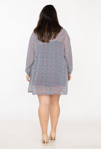 Plus Size Tvådelat Tryckt Klänning