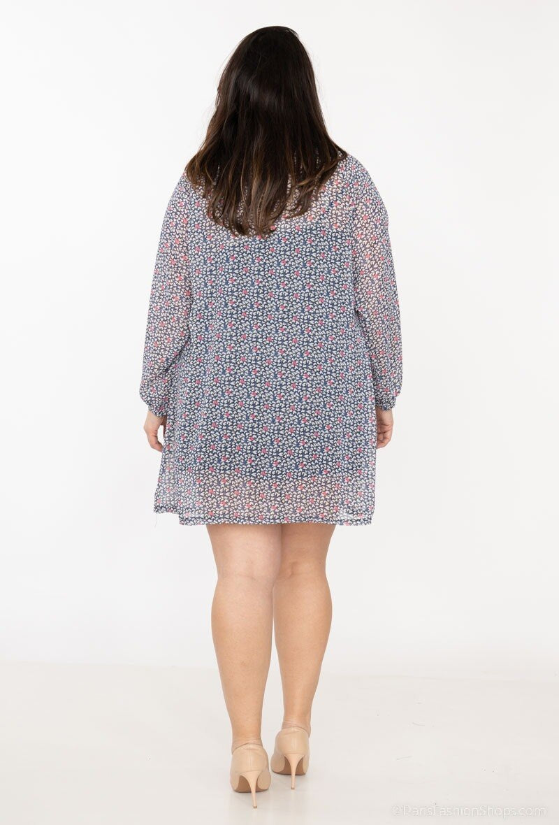 Plus Size Tvådelad Tryckt Klänning