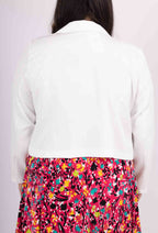 Plus Size Flared Printed Dress with Jacket Set