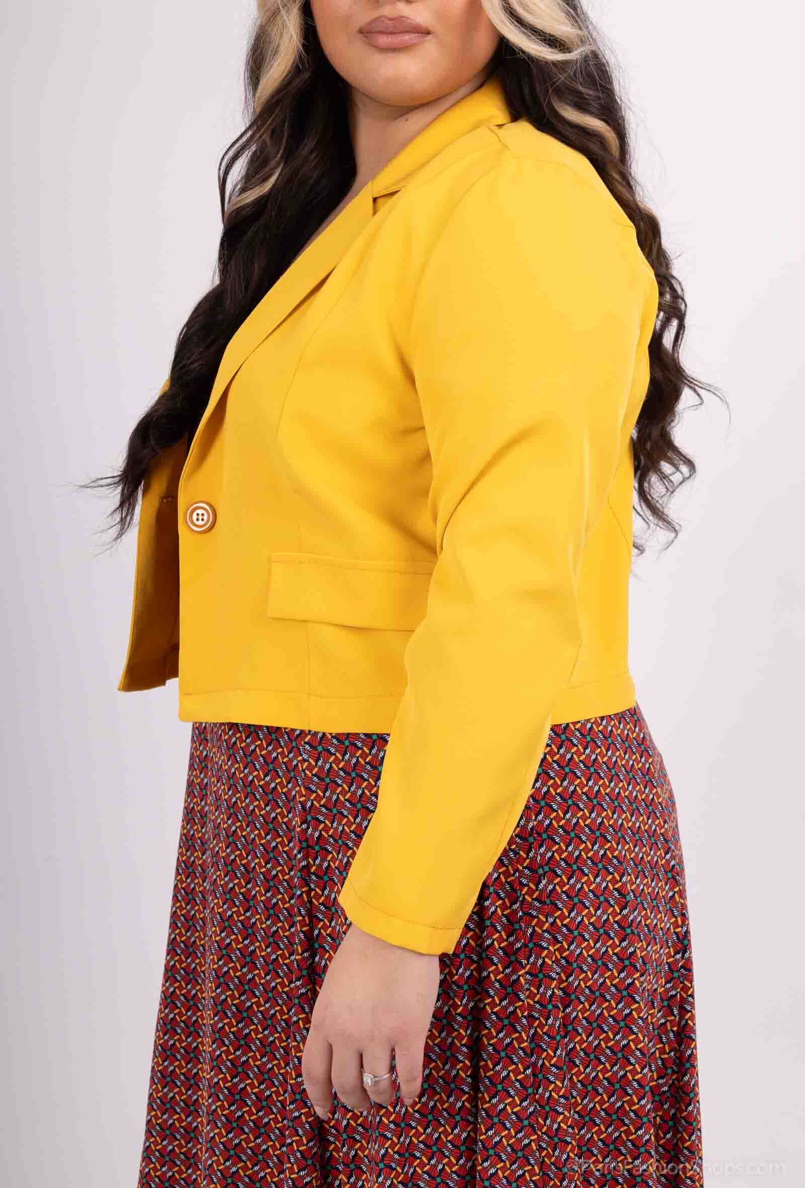 Plus Size Flared Printed Dress with Jacket
