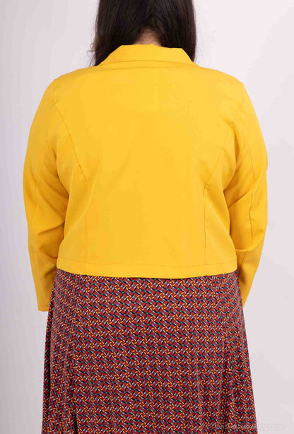 Plus Size Flared Printed Dress with Jacket