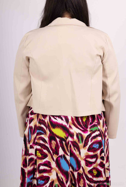 Plus Size Flared Printed Dress with Jacket Set