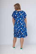 Plus Size Flared Printed Dress