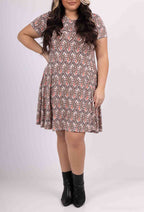 Plus Size Flared Printed Dress
