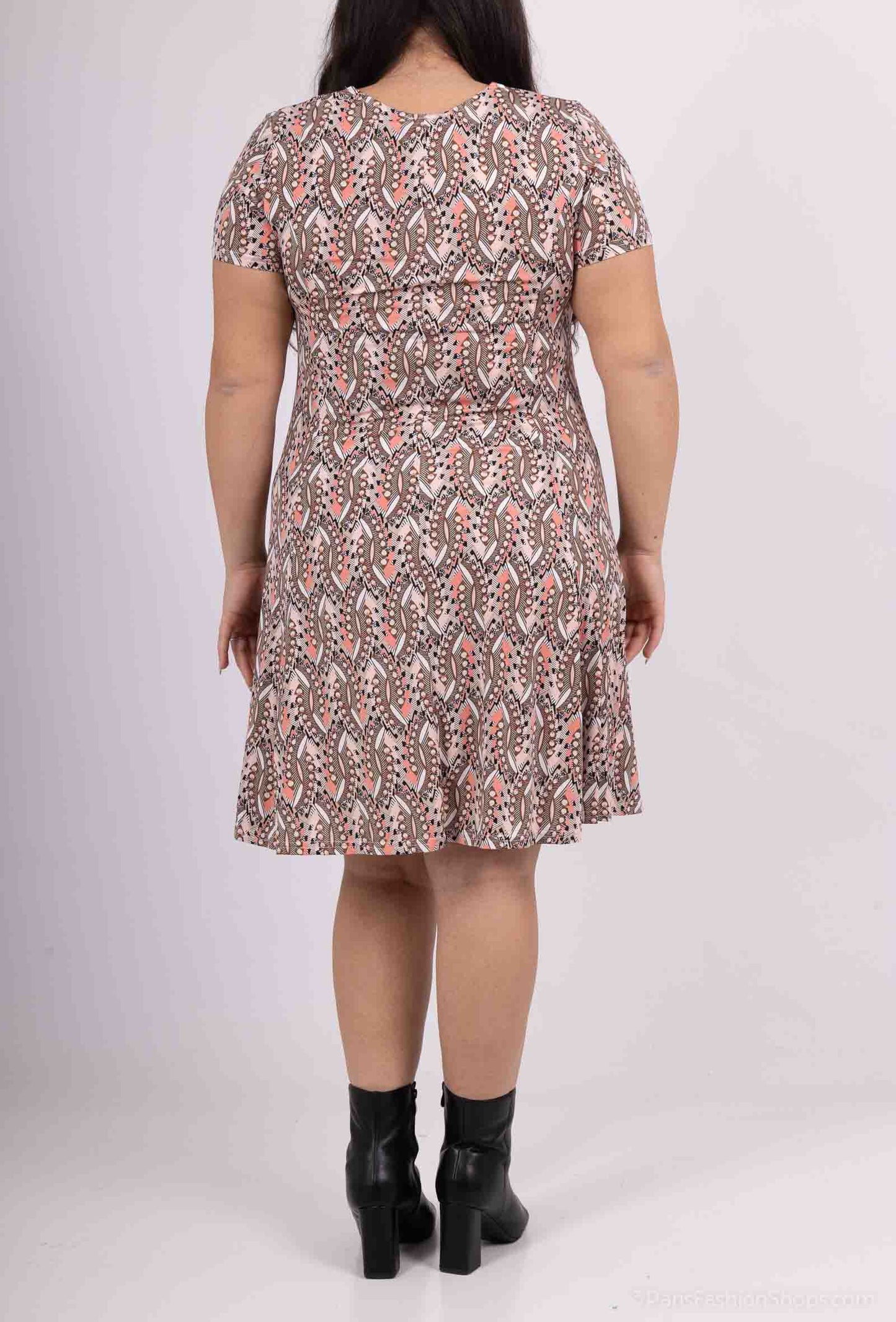 Plus Size Flared Printed Dress