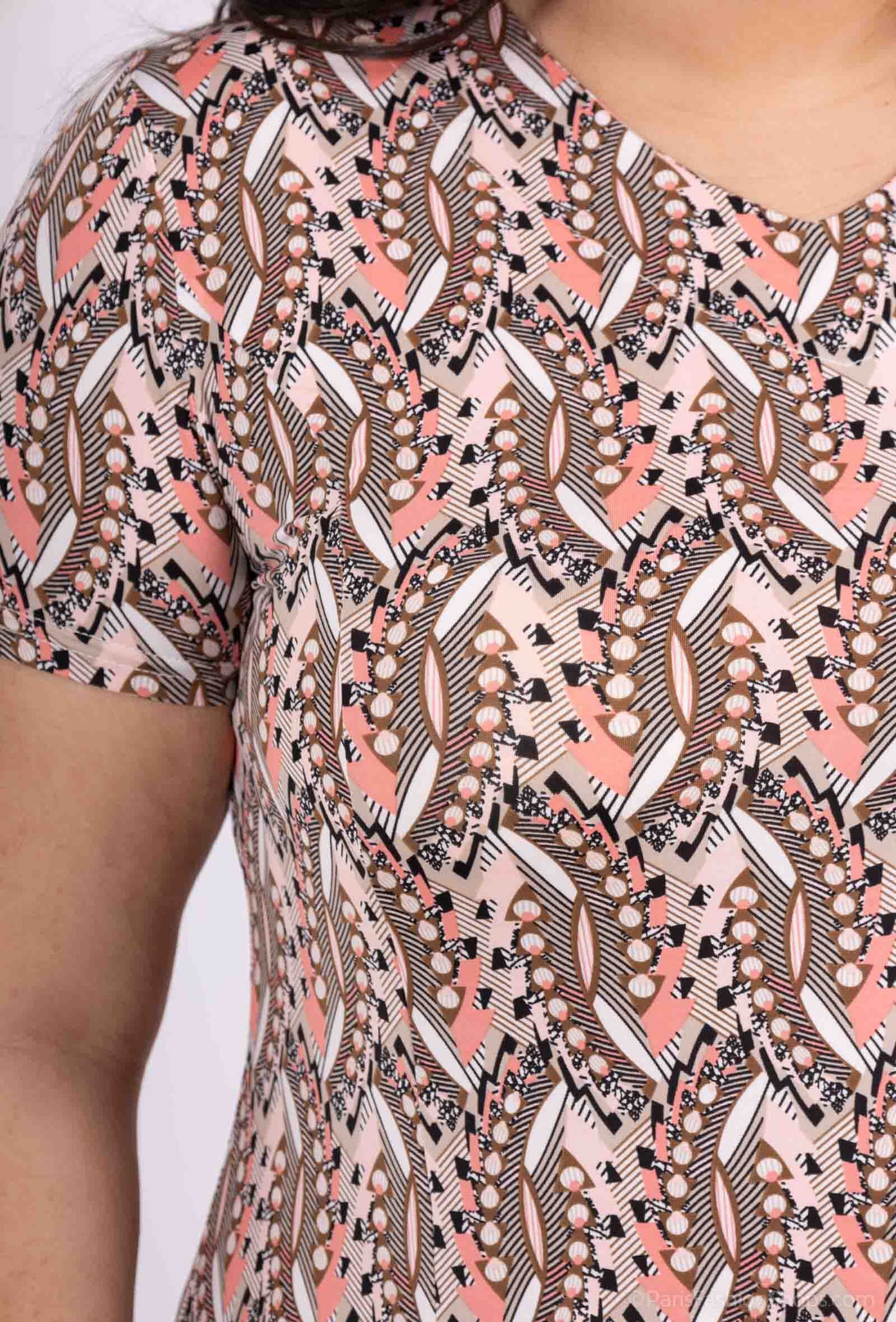 Plus Size Flared Printed Dress