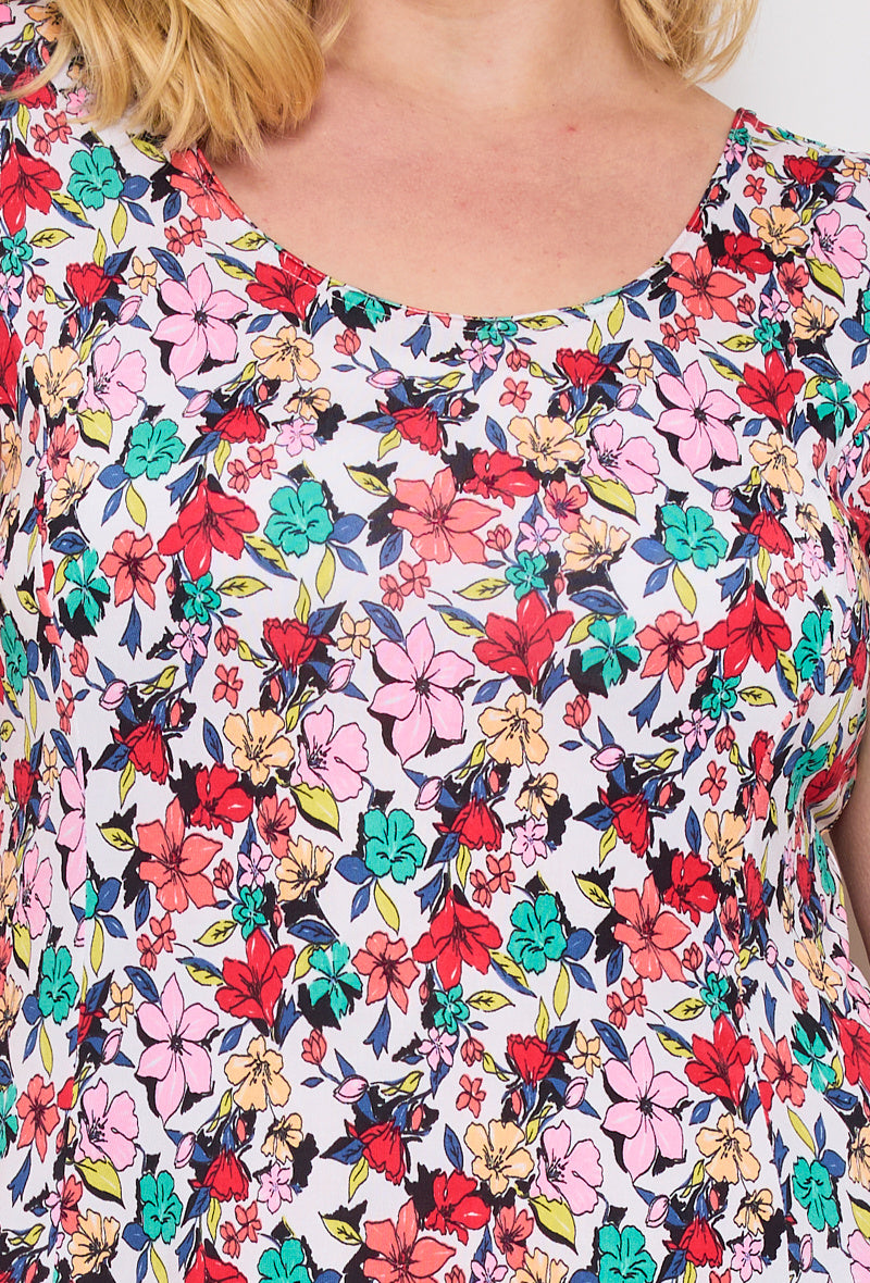 Plus Size Flared Printed Dress