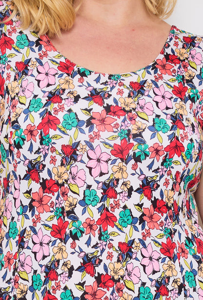 Plus Size Flared Printed Dress