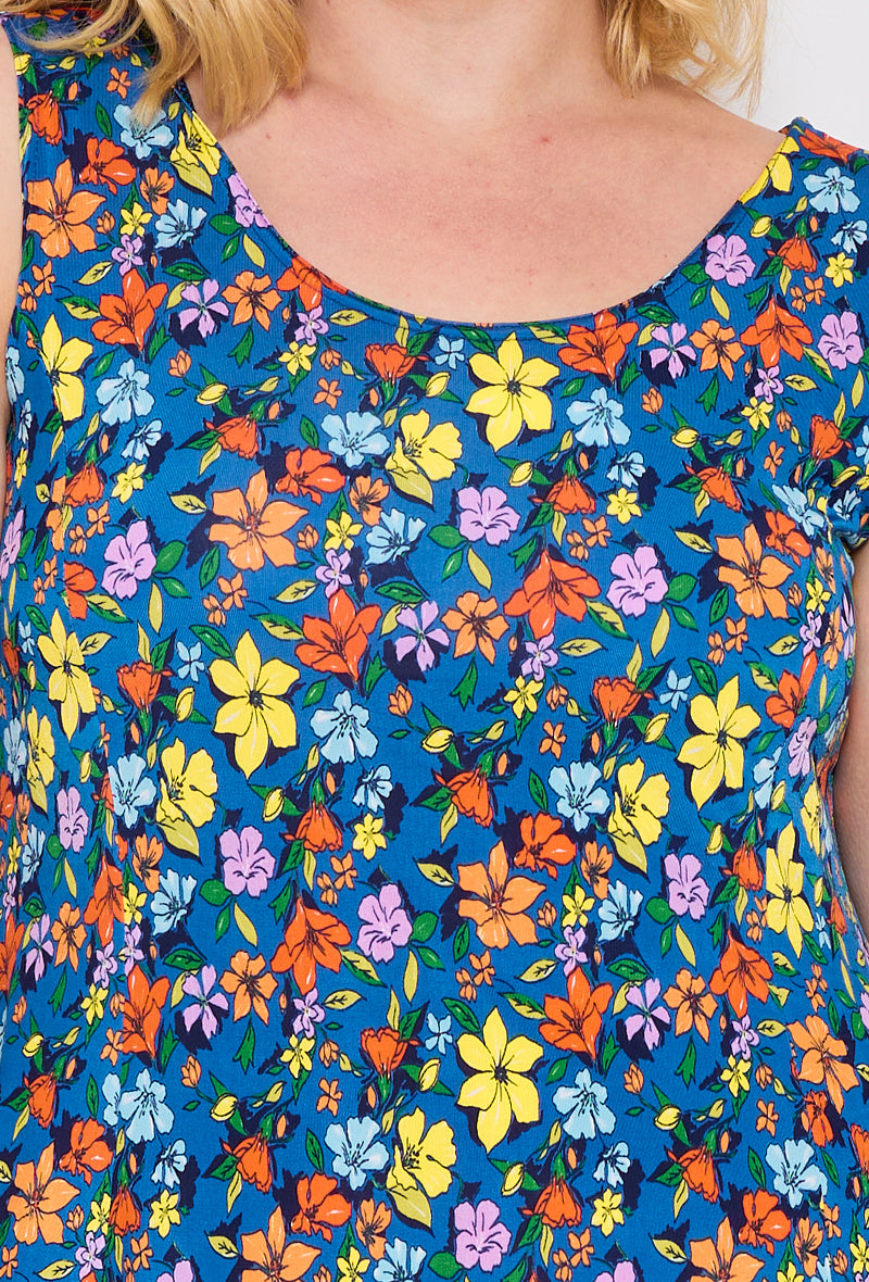 Plus Size Flared Printed Dress