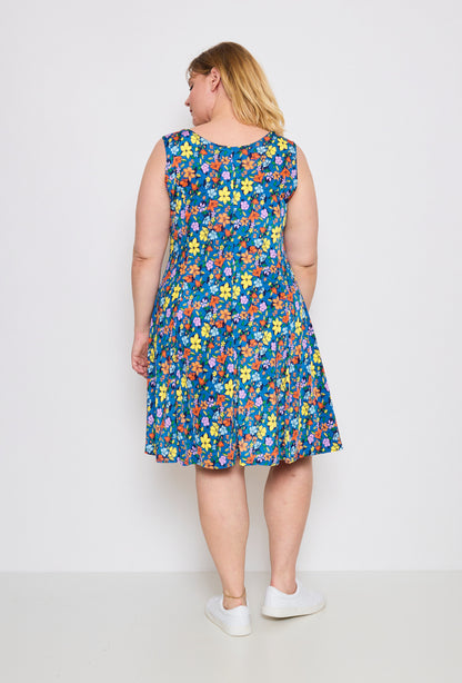 Plus Size Flared Printed Dress