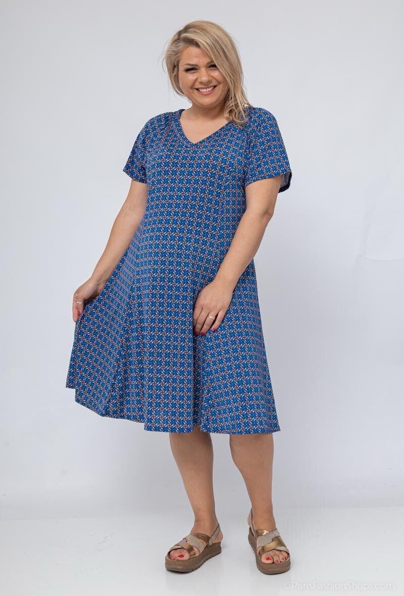 Plus Size Flared printed dress