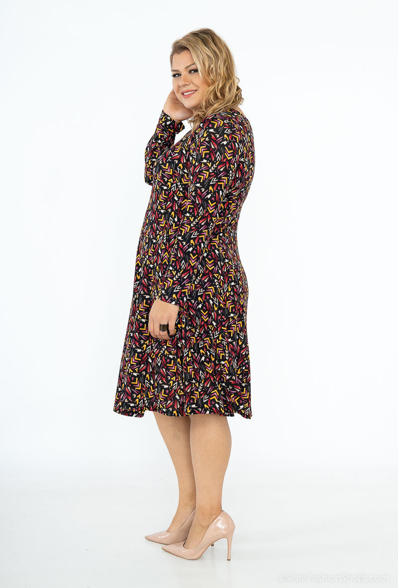 Plus Size Printed Dress för Stilsäkra Kvinnor