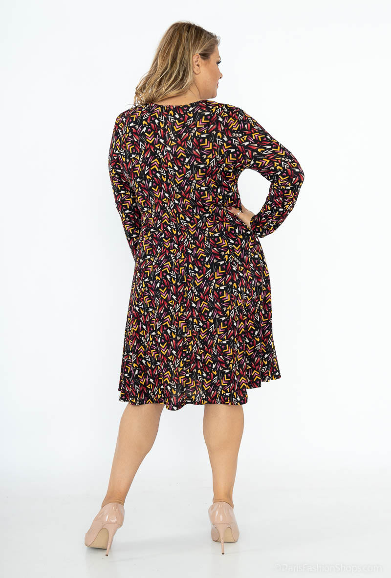 Plus Size Printed Dress för Stilsäkra Kvinnor