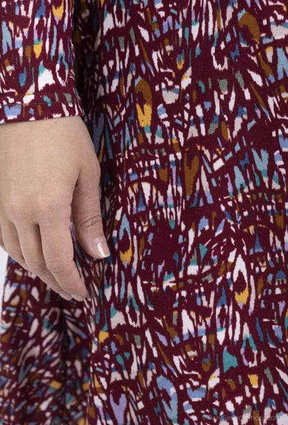 Plus Size Flared Printed Dress