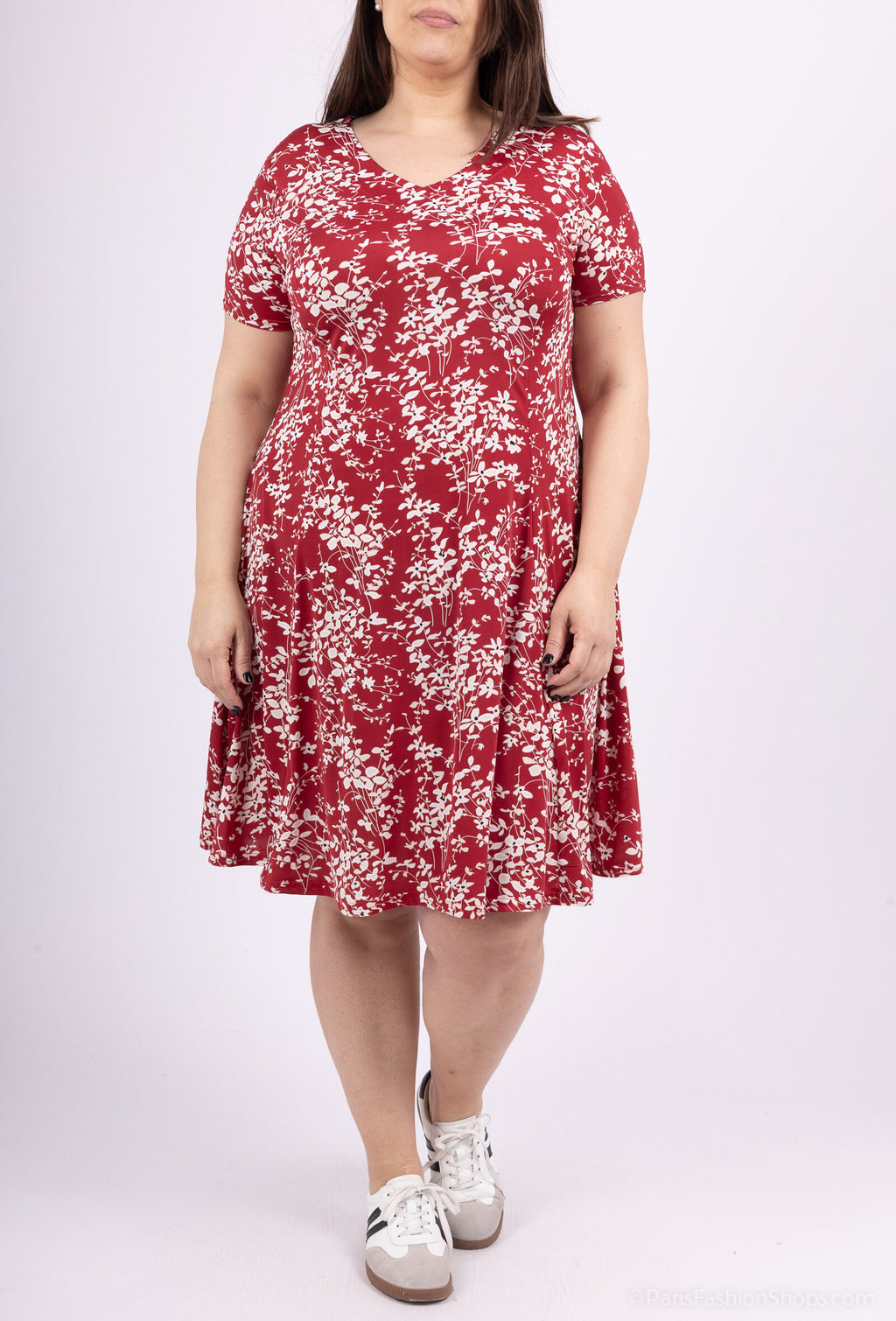 Plus Size Flared printed dress