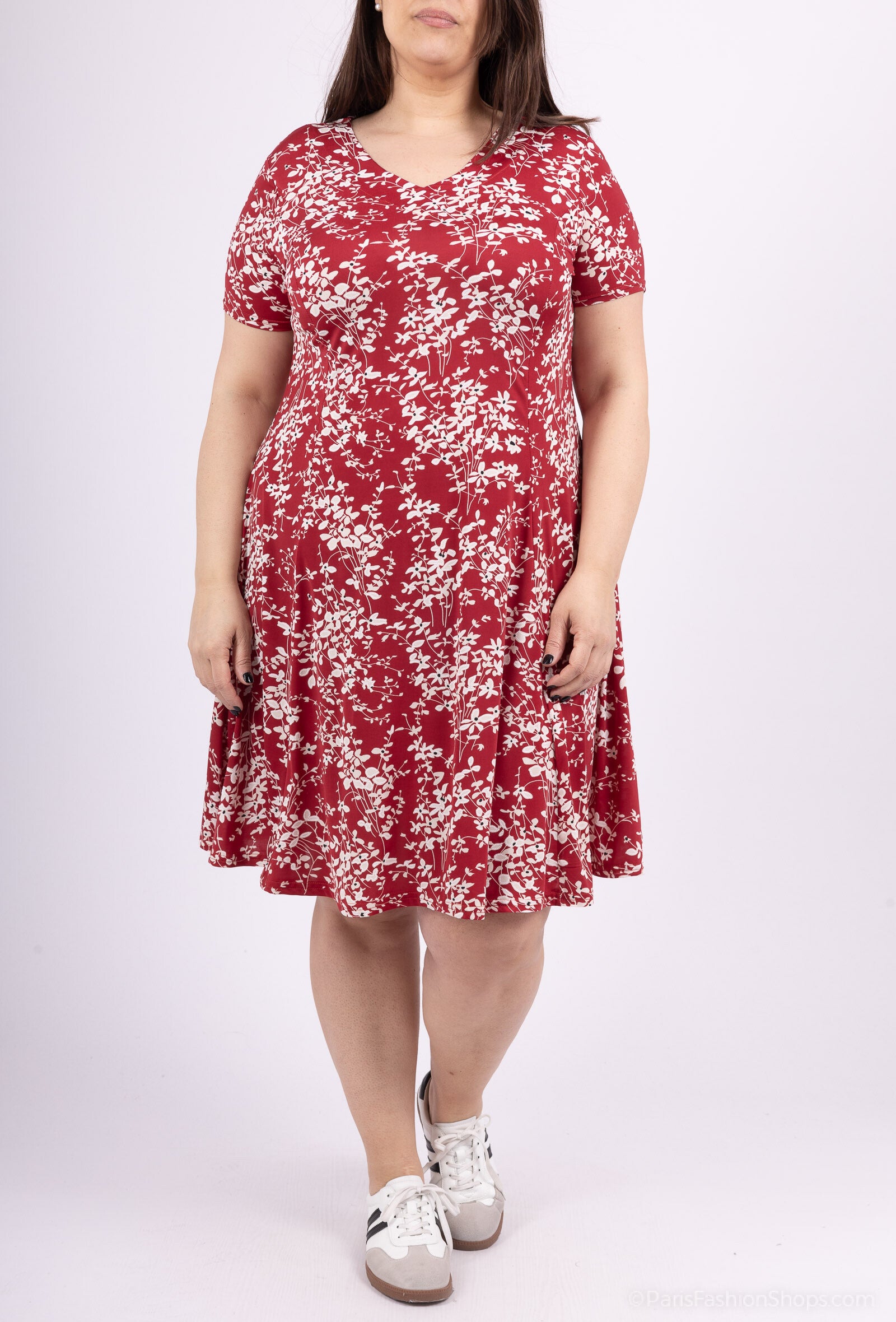 Plus Size Flared Printed Dress