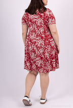 Plus Size Flared Printed Dress
