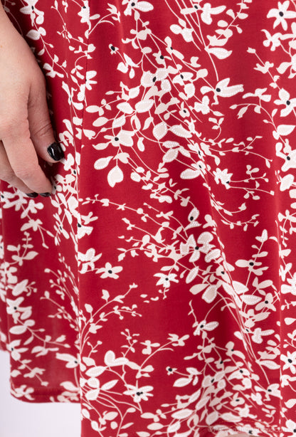 Plus Size Flared Printed Dress