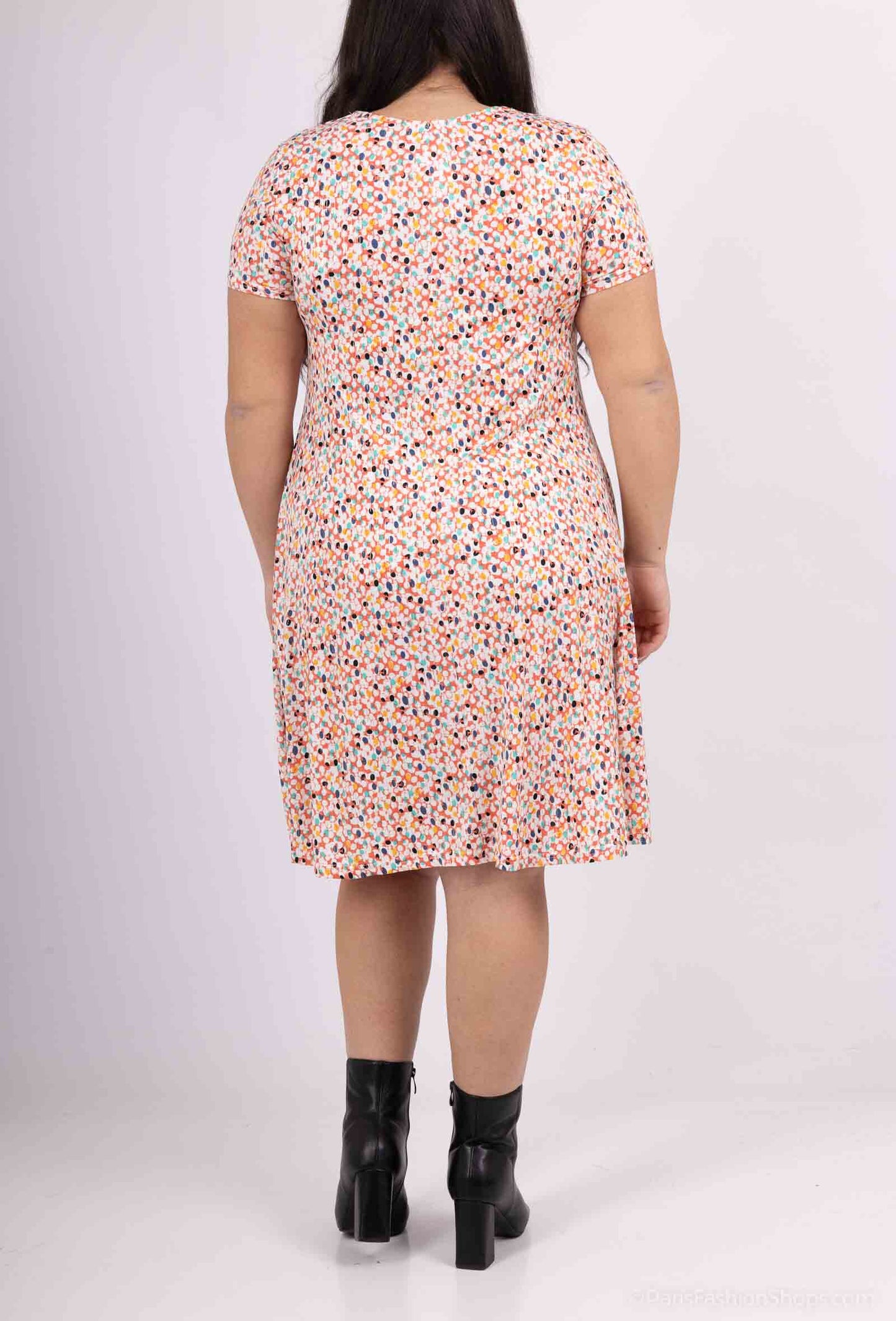 Plus Size Flared Printed Dress