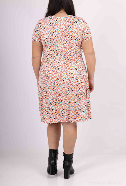 Plus Size Flared Printed Dress