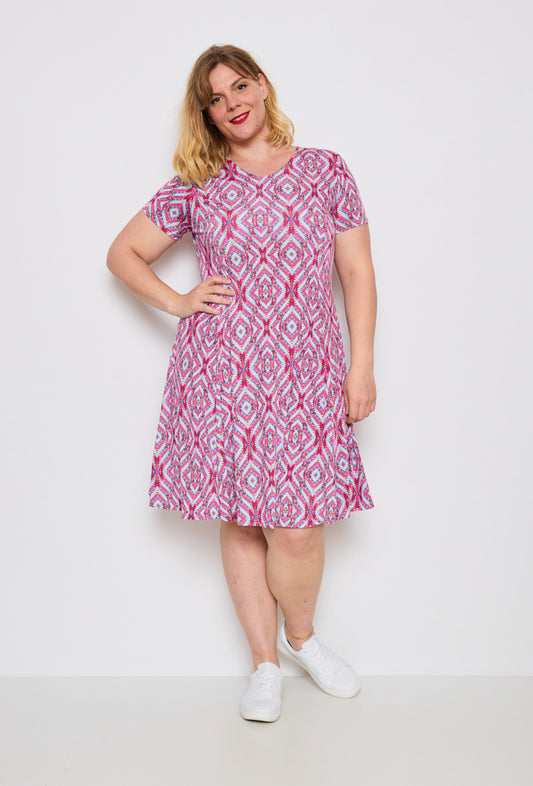 Plus Size Flared printed dress