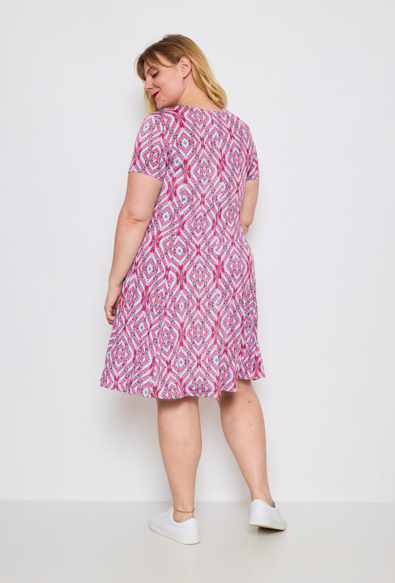 Plus Size Flared Printed Dress