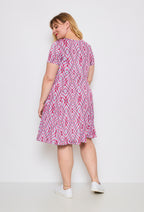 Plus Size Flared Printed Dress
