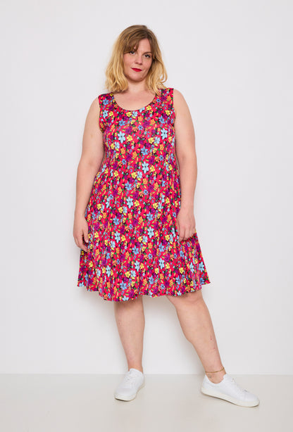 Plus Size flared printed dress