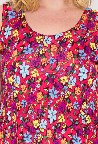 Plus Size Flared Printed Dress