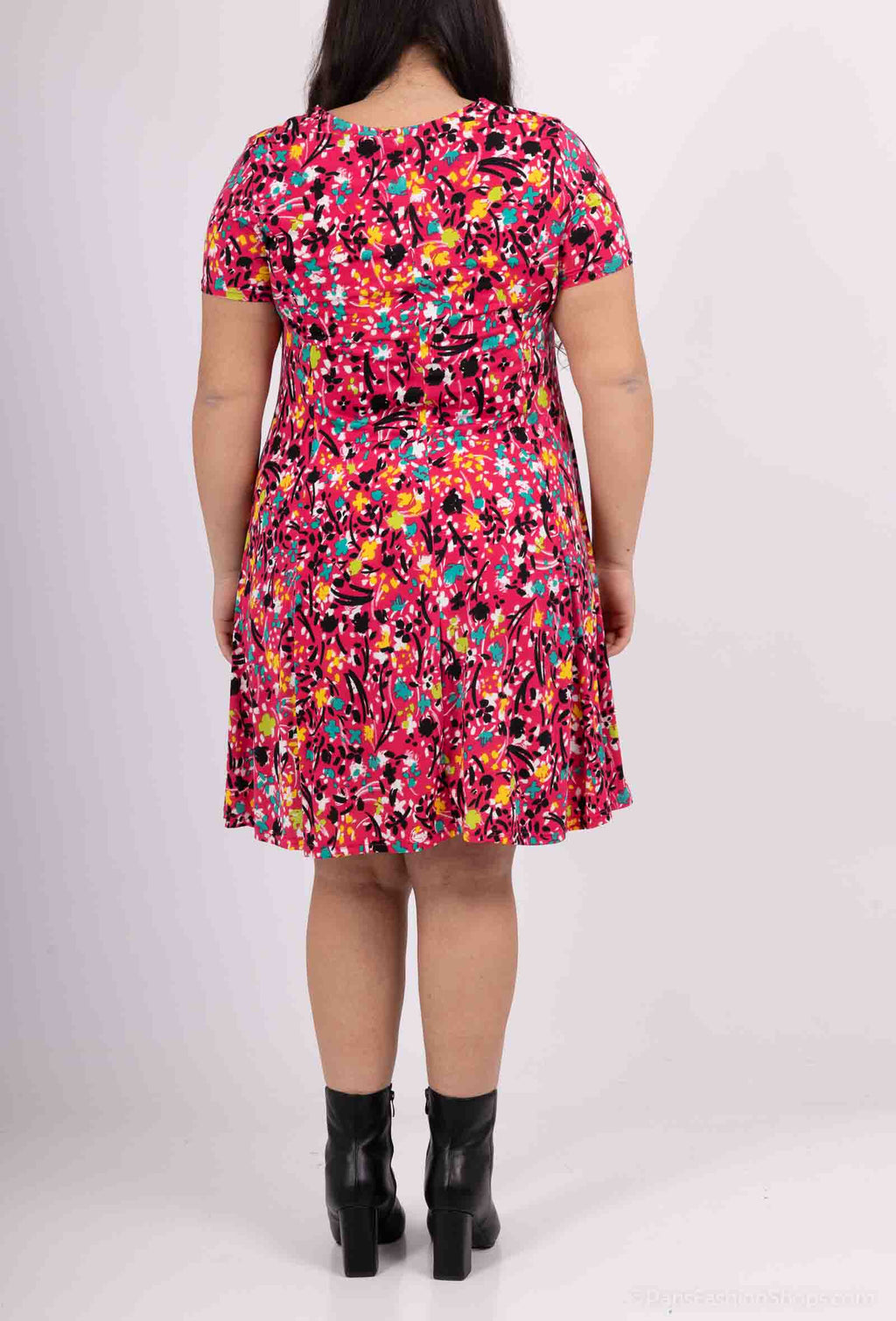Plus Size Flared Printed Dress