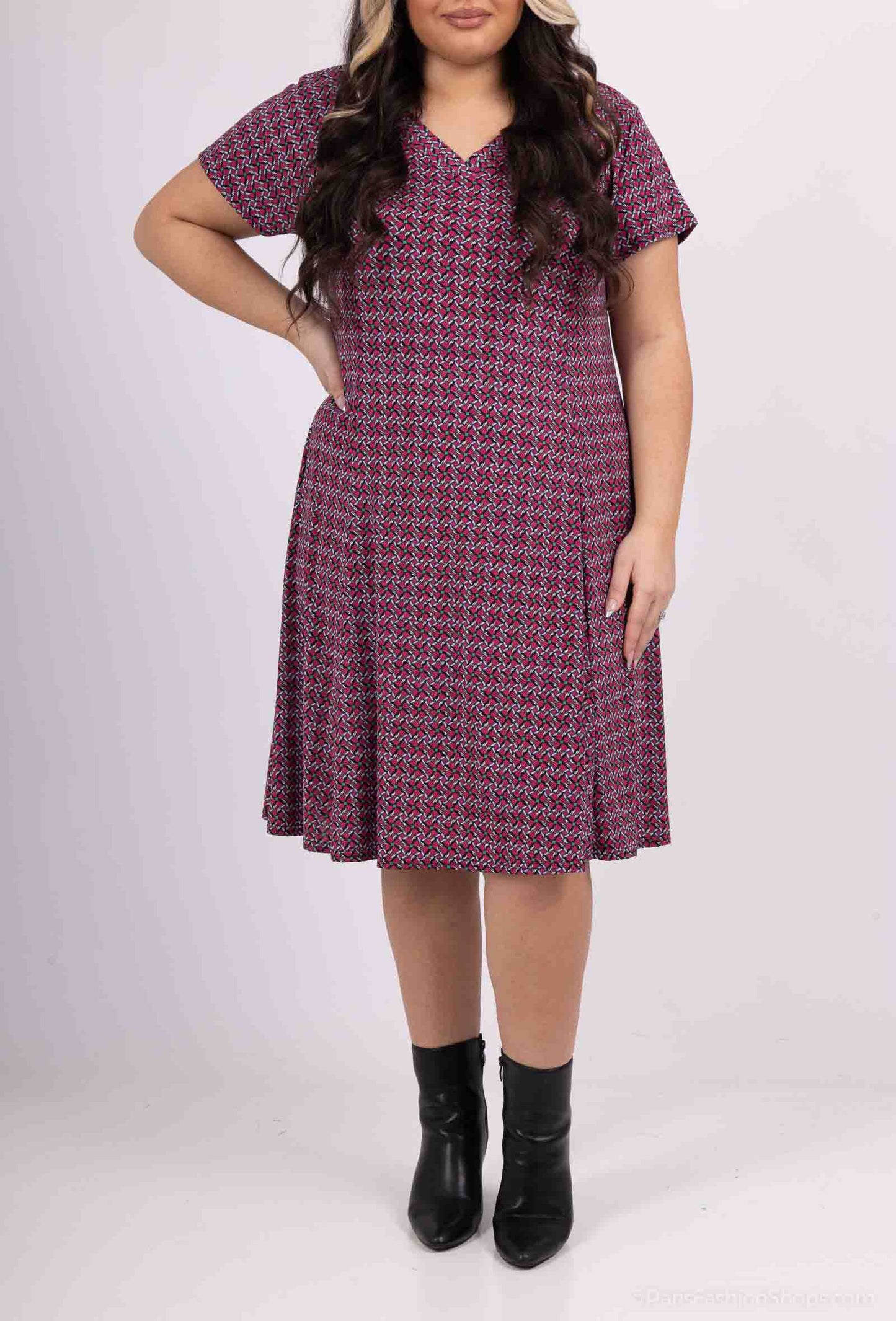 Plus Size Flared printed dress
