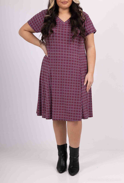 Plus Size Flared printed dress