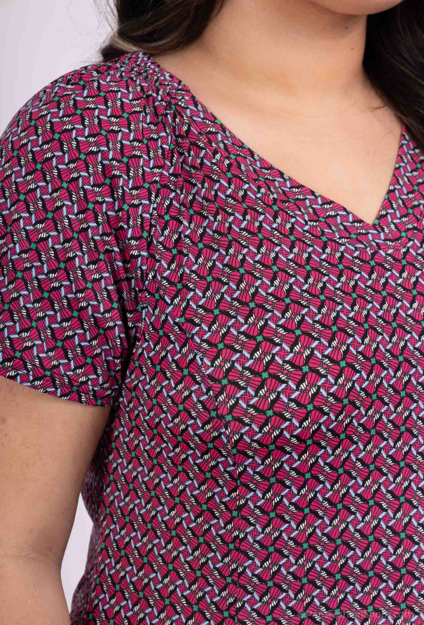 Plus Size Flared Printed Dress