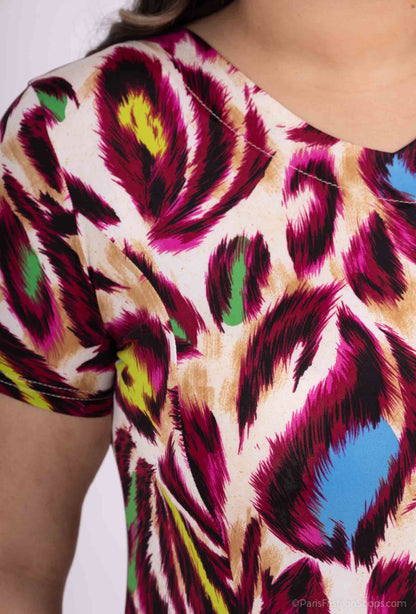 Plus Size Flared Printed Dress