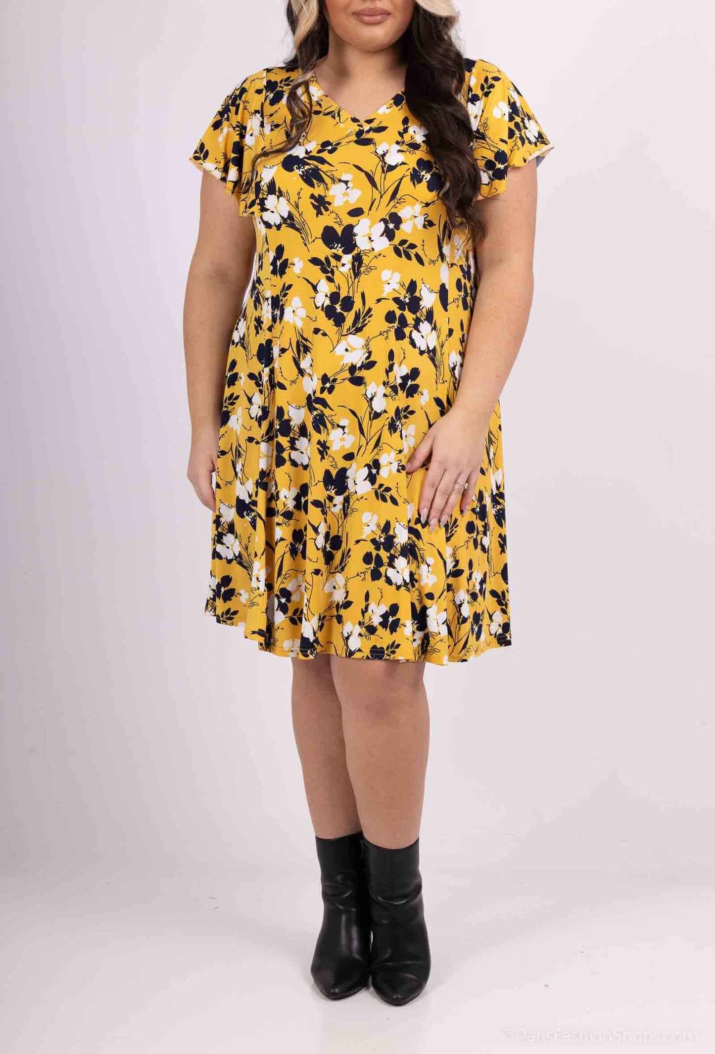 Plus Size Flared printed dress