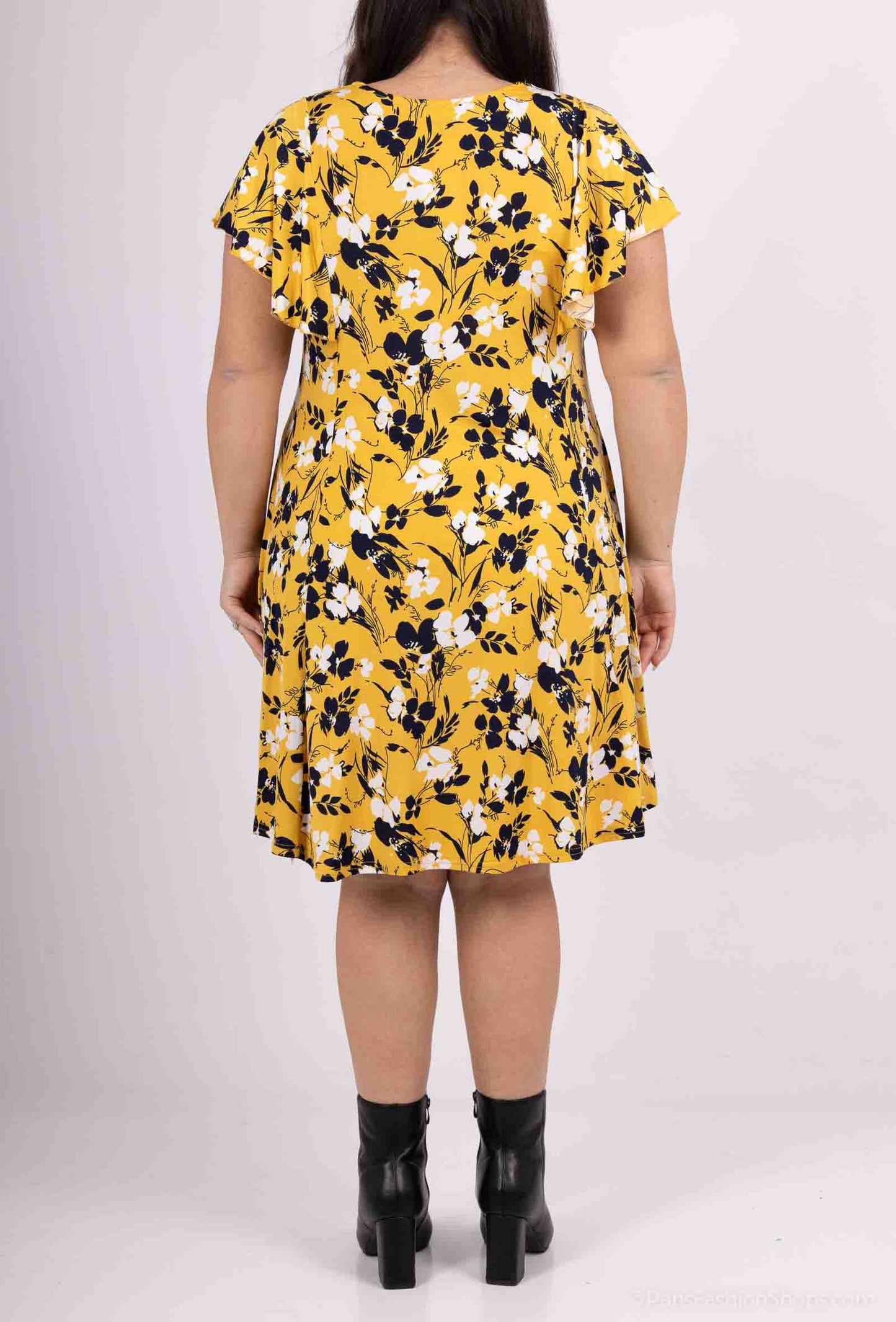 Plus Size Flared Printed Dress