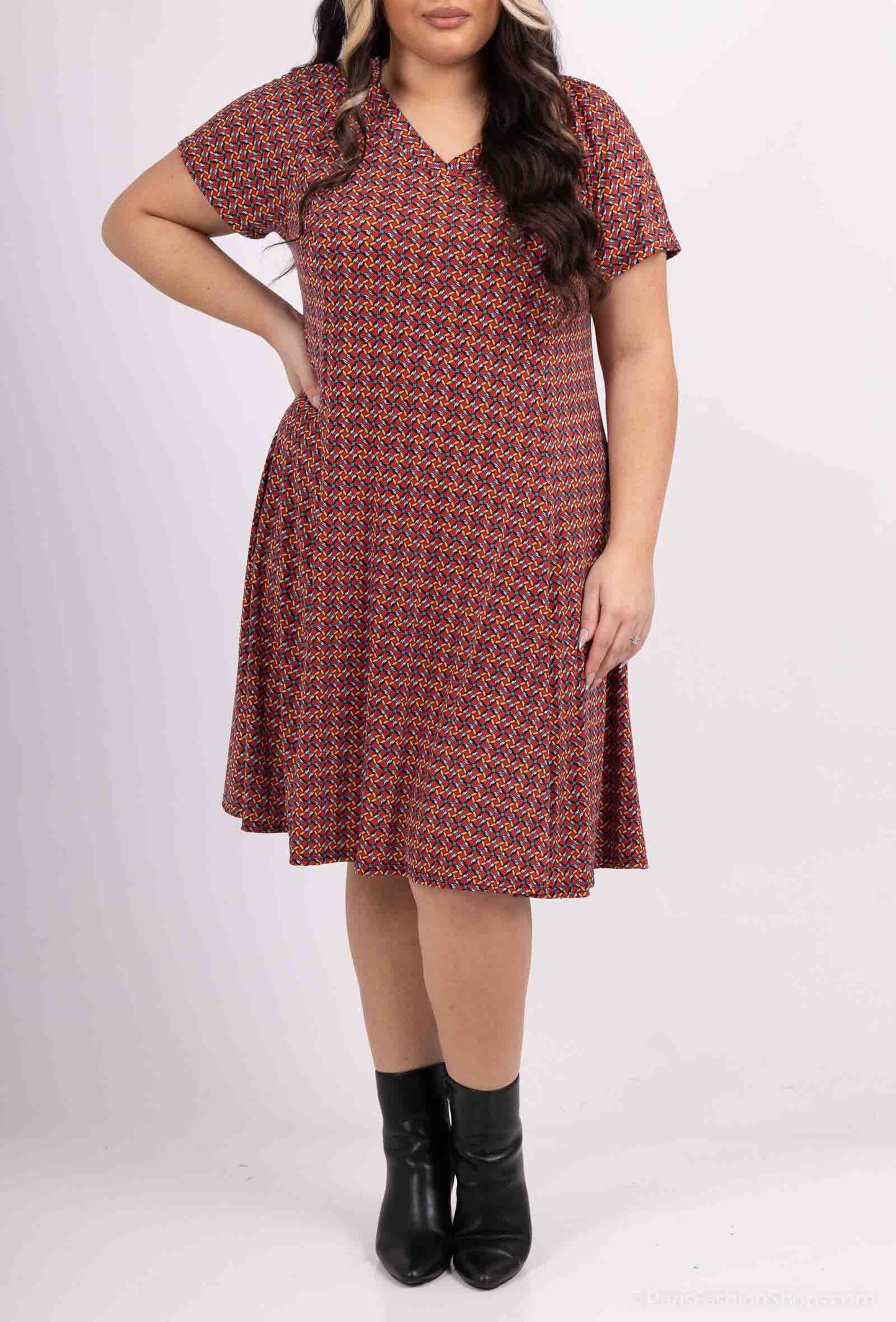 Plus Size Flared printed dress