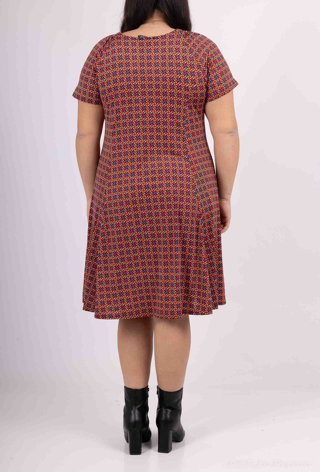 Plus Size Flared Printed Dress