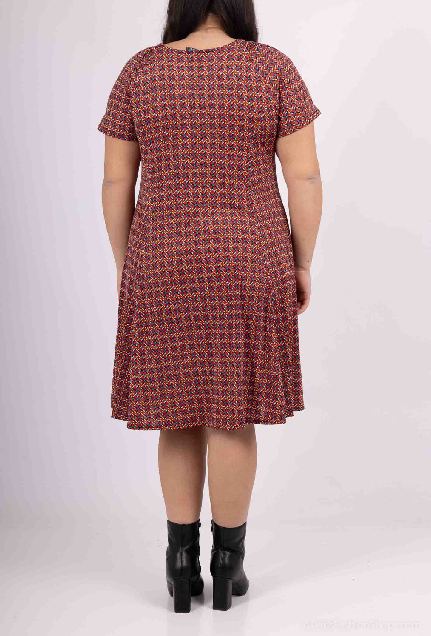 Plus Size Flared Printed Dress
