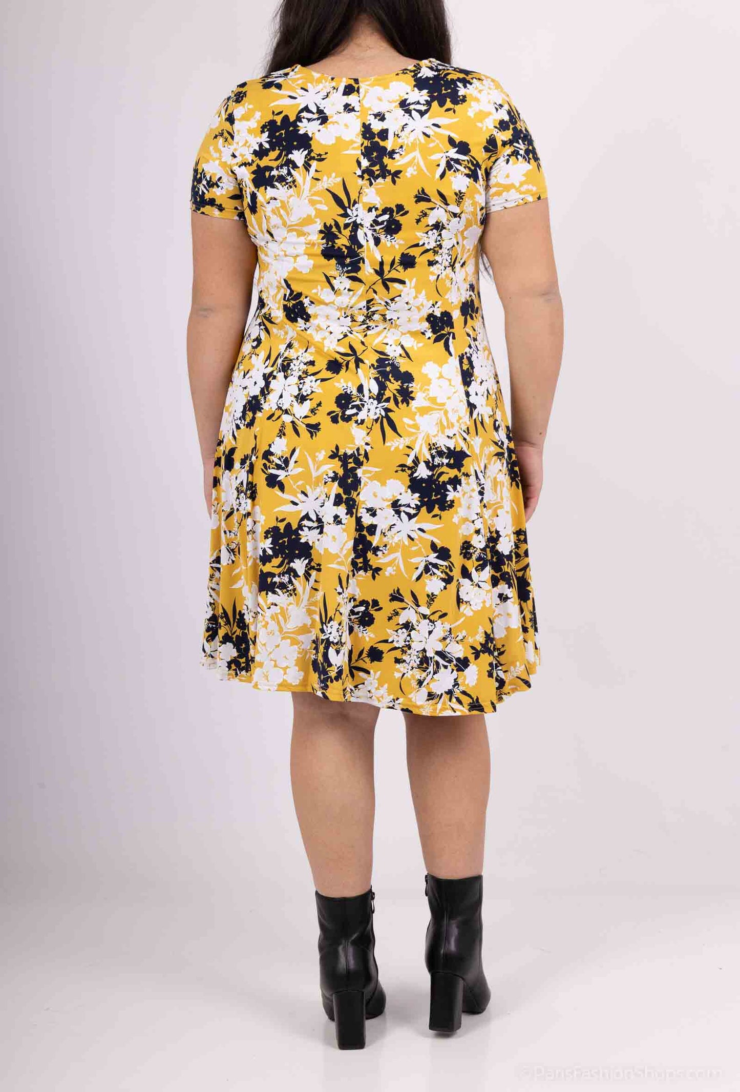 Plus Size Flared Printed Dress